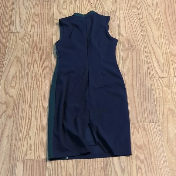 Alexia Admor green and blue colorblock bodycon dress with white stripe, medium - Picture 2 of 3